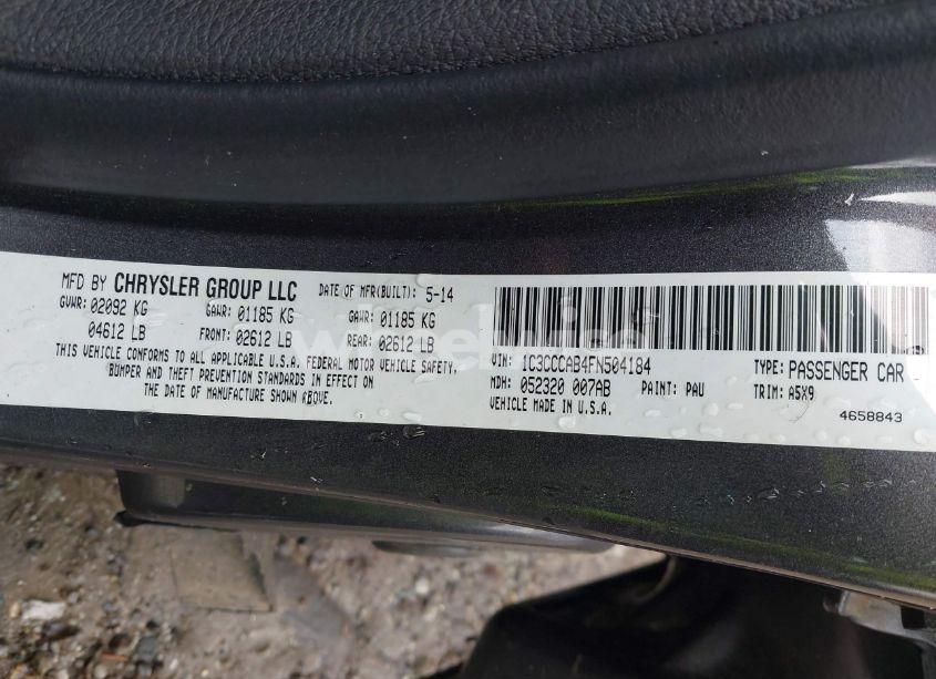 Photo 9 of 2015 Chrysler 200 LIMITED (VIN 1C3CCCAB4FN504184)