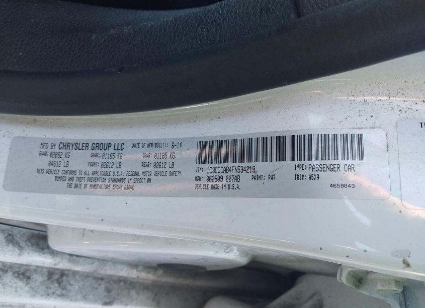 Photo 9 of 2015 Chrysler 200 LIMITED (VIN 1C3CCCAB4FN534219)