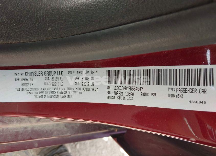 Photo 9 of 2015 Chrysler 200 LIMITED (VIN 1C3CCCAB4FN554647)