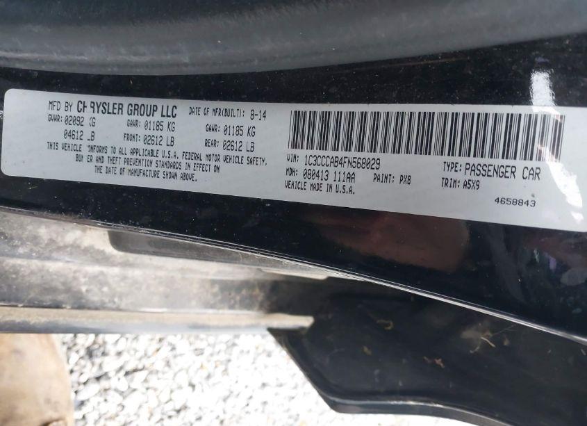 Photo 9 of 2015 Chrysler 200 LIMITED (VIN 1C3CCCAB4FN568029)