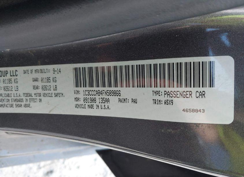 Photo 9 of 2015 Chrysler 200 LIMITED (VIN 1C3CCCAB4FN589866)