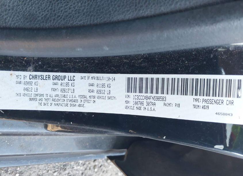 Photo 9 of 2015 Chrysler 200 LIMITED (VIN 1C3CCCAB4FN598583)