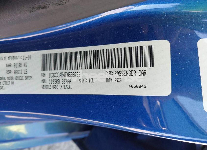 Photo 9 of 2015 Chrysler 200 LIMITED (VIN 1C3CCCAB4FN599703)