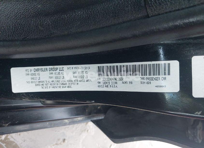 Photo 9 of 2015 Chrysler 200 LIMITED (VIN 1C3CCCAB4FN612630)