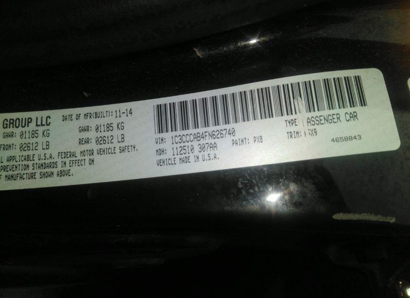 Photo 9 of 2015 Chrysler 200 LIMITED (VIN 1C3CCCAB4FN626740)