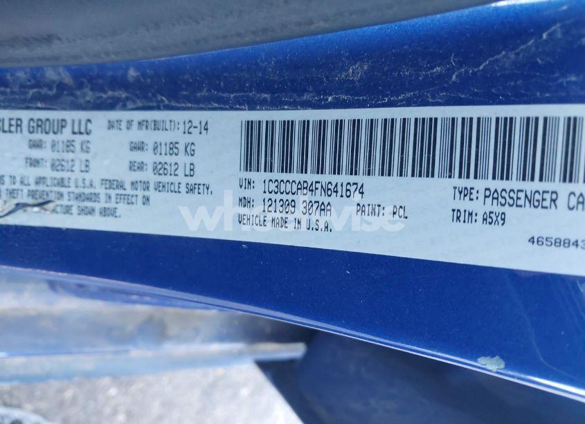 Photo 9 of 2015 Chrysler 200 LIMITED (VIN 1C3CCCAB4FN641674)