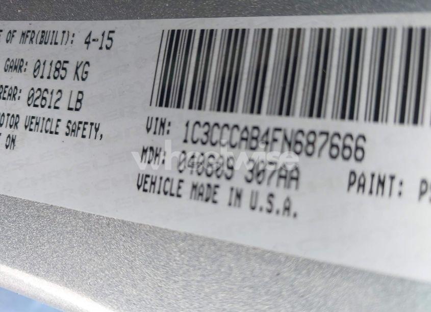 Photo 9 of 2015 Chrysler 200 LIMITED (VIN 1C3CCCAB4FN687666)