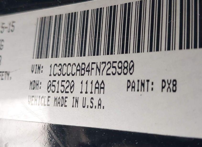 Photo 9 of 2015 Chrysler 200 LIMITED (VIN 1C3CCCAB4FN725980)