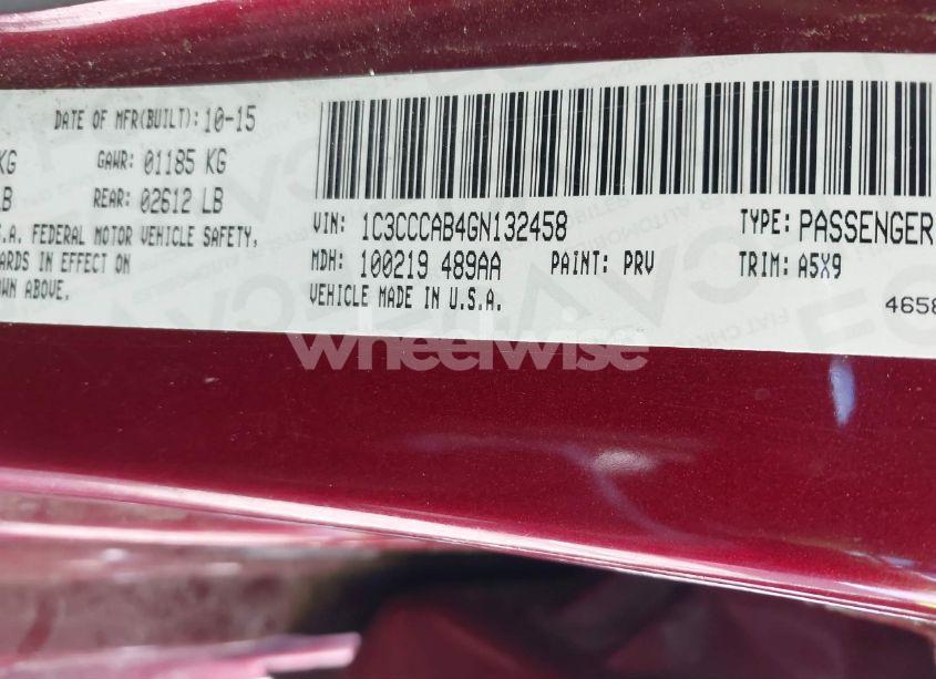 Photo 9 of 2016 Chrysler 200 LIMITED (VIN 1C3CCCAB4GN132458)