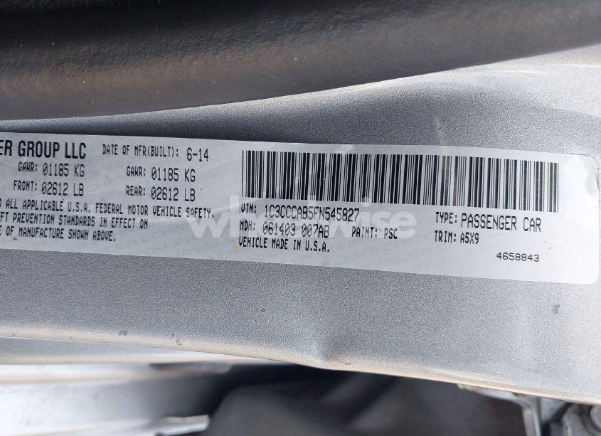 Photo 9 of 2015 Chrysler 200 LIMITED (VIN 1C3CCCAB5FN545827)