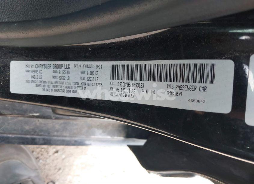 Photo 9 of 2015 Chrysler 200 LIMITED (VIN 1C3CCCAB5FN583123)