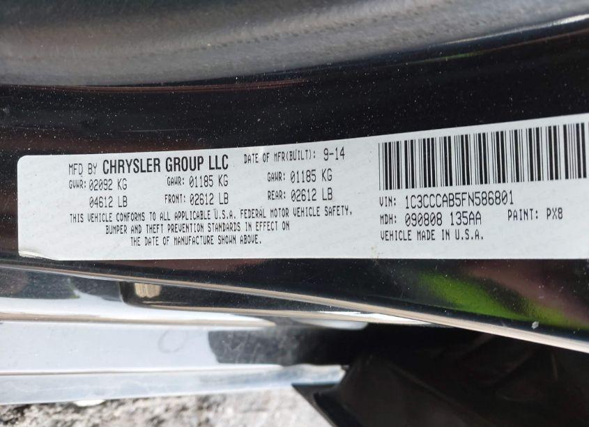 Photo 9 of 2015 Chrysler 200 LIMITED (VIN 1C3CCCAB5FN586801)