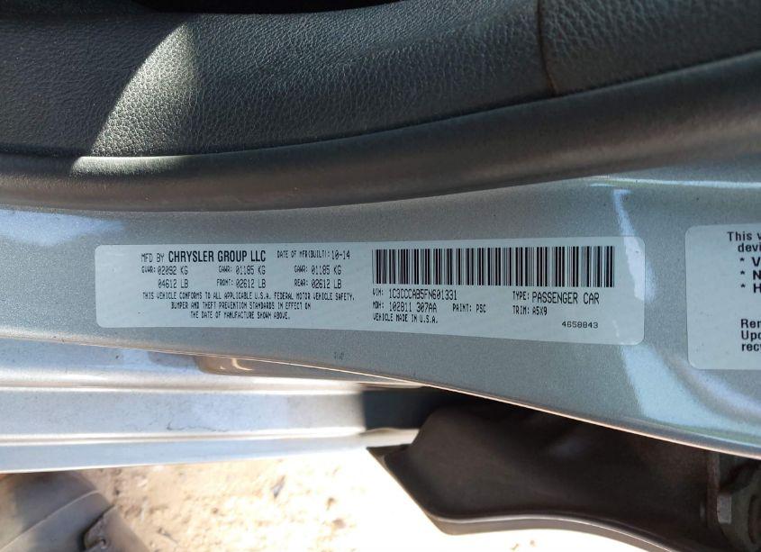 Photo 9 of 2015 Chrysler 200 LIMITED (VIN 1C3CCCAB5FN601331)