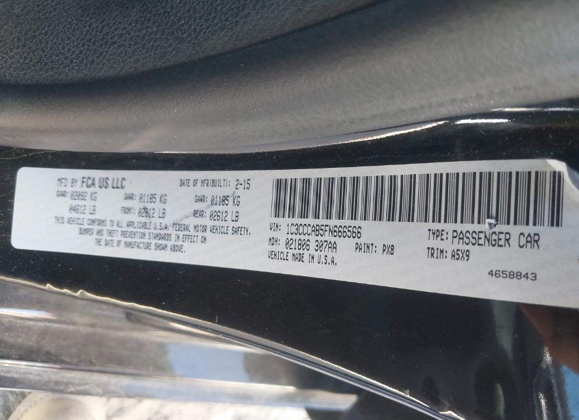 Photo 9 of 2015 Chrysler 200 LIMITED (VIN 1C3CCCAB5FN666566)