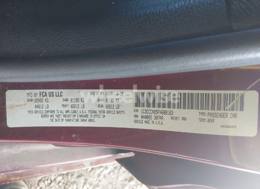Photo 9 of 2015 Chrysler 200 LIMITED (VIN 1C3CCCAB5FN688163)