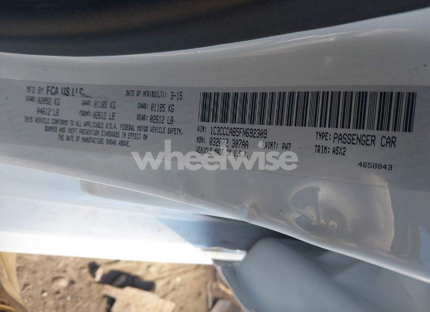 Photo 9 of 2015 Chrysler 200 LIMITED (VIN 1C3CCCAB5FN692309)