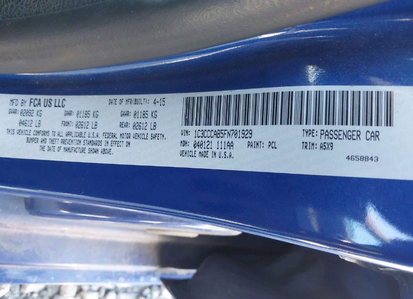 Photo 9 of 2015 Chrysler 200 LIMITED (VIN 1C3CCCAB5FN701929)