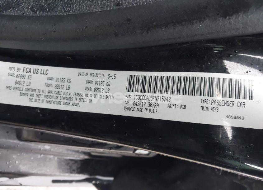 Photo 9 of 2015 Chrysler 200 LIMITED (VIN 1C3CCCAB5FN715748)