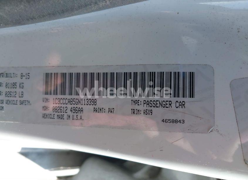 Photo 9 of 2016 Chrysler 200 LIMITED (VIN 1C3CCCAB5GN113398)