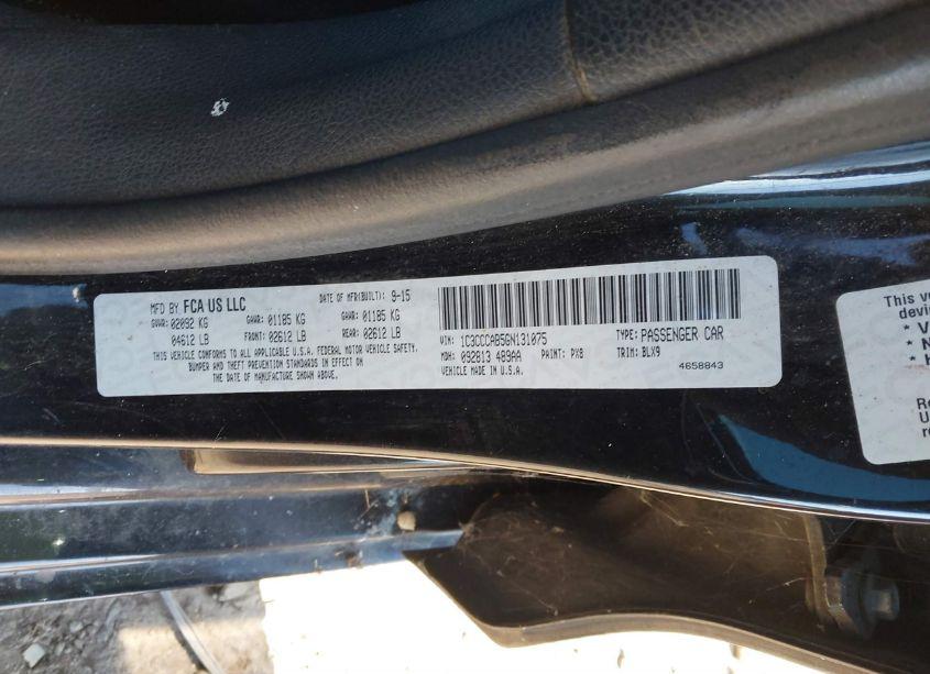 Photo 9 of 2016 Chrysler 200 LIMITED (VIN 1C3CCCAB5GN131075)