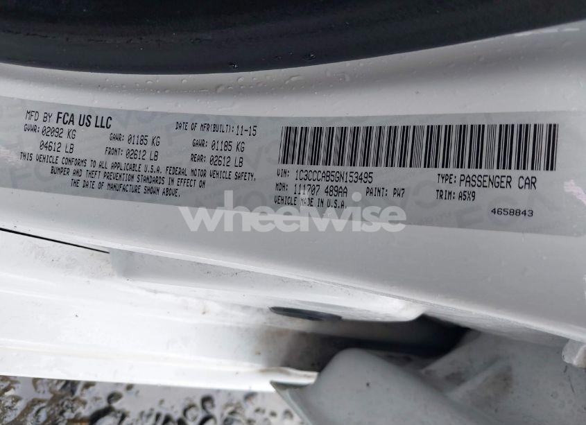 Photo 9 of 2016 Chrysler 200 LIMITED (VIN 1C3CCCAB5GN153495)