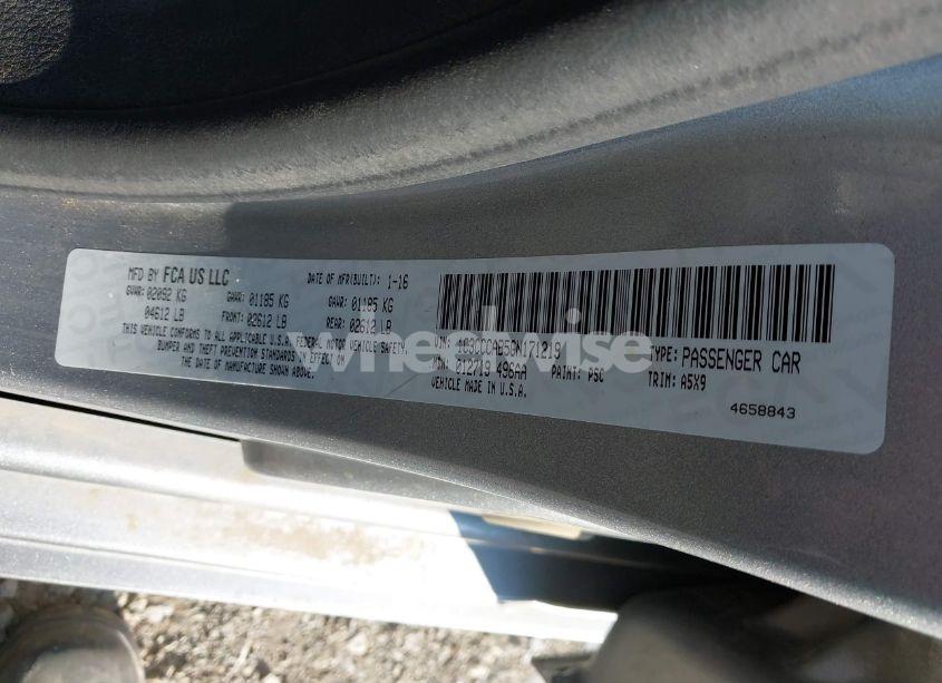 Photo 9 of 2016 Chrysler 200 LIMITED (VIN 1C3CCCAB5GN171219)