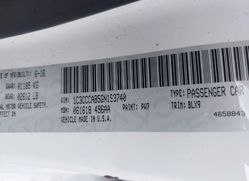 Photo 9 of 2016 Chrysler 200 LIMITED PLATINUM (VIN 1C3CCCAB5GN193740)