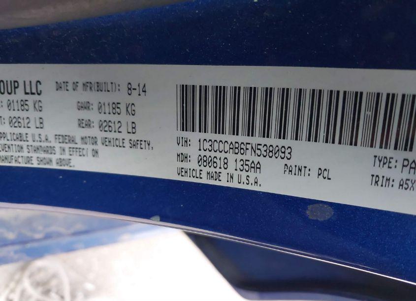 Photo 9 of 2015 Chrysler 200 LIMITED (VIN 1C3CCCAB6FN538093)