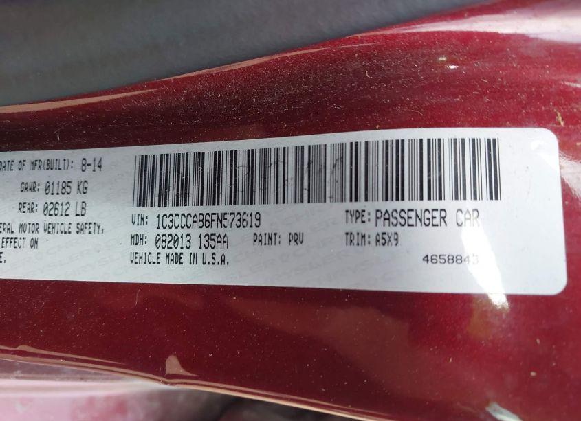 Photo 9 of 2015 Chrysler 200 LIMITED (VIN 1C3CCCAB6FN573619)