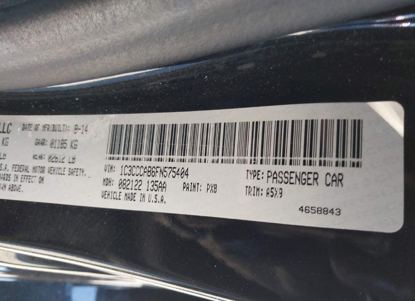 Photo 9 of 2015 Chrysler 200 LIMITED (VIN 1C3CCCAB6FN575404)