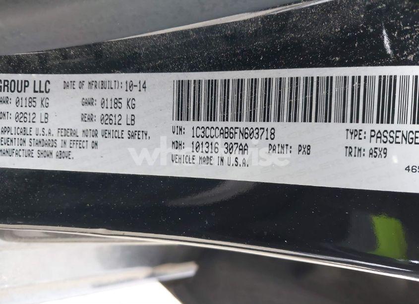 Photo 9 of 2015 Chrysler 200 LIMITED (VIN 1C3CCCAB6FN603718)