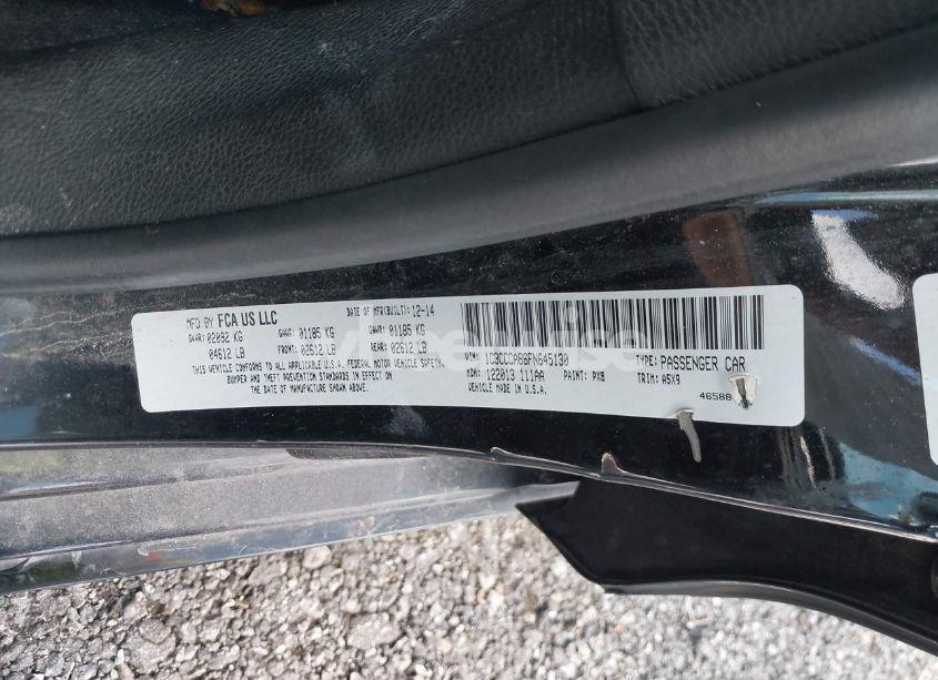 Photo 9 of 2015 Chrysler 200 LIMITED (VIN 1C3CCCAB6FN645130)