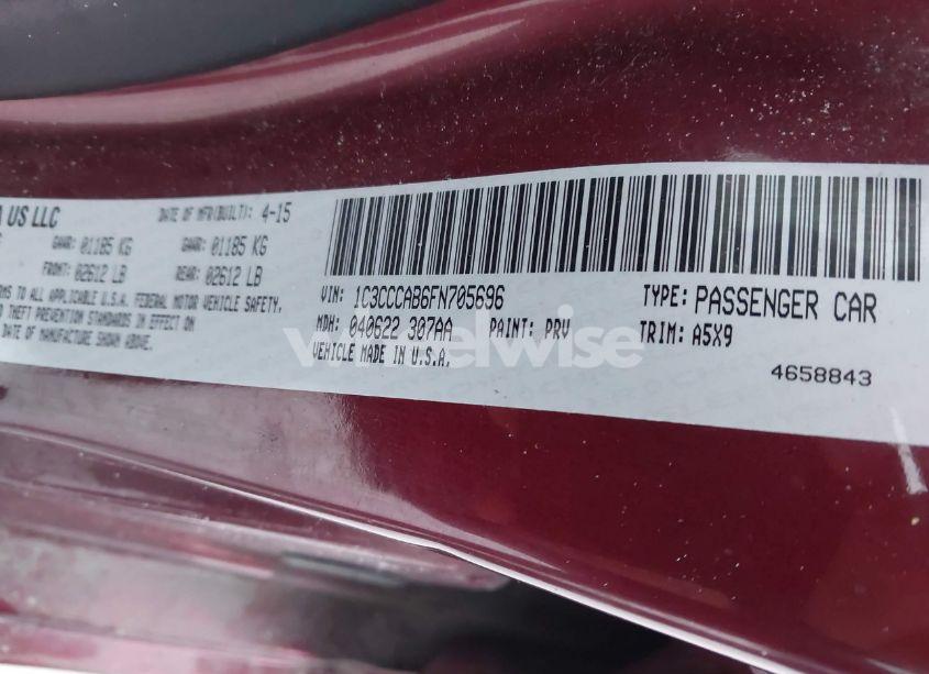 Photo 9 of 2015 Chrysler 200 LIMITED (VIN 1C3CCCAB6FN705696)