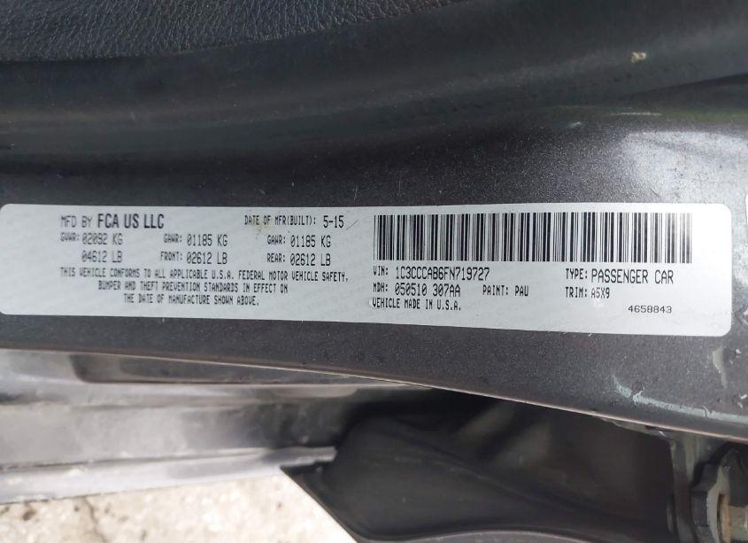 Photo 9 of 2015 Chrysler 200 LIMITED (VIN 1C3CCCAB6FN719727)