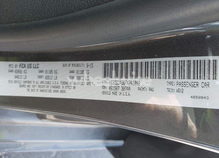 Photo 9 of 2015 Chrysler 200 LIMITED (VIN 1C3CCCAB6FN742862)