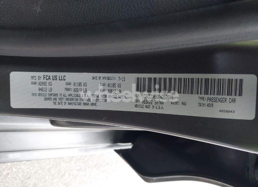 Photo 9 of 2015 Chrysler 200 LIMITED (VIN 1C3CCCAB6FN752601)