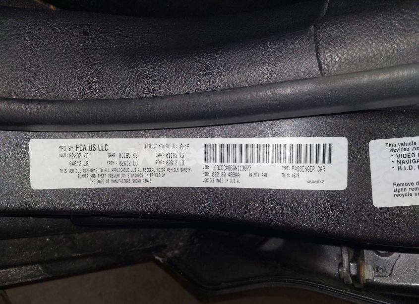 Photo 9 of 2016 Chrysler 200 LIMITED (VIN 1C3CCCAB6GN113877)