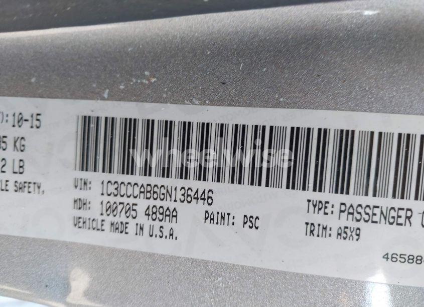 Photo 9 of 2016 Chrysler 200 LIMITED (VIN 1C3CCCAB6GN136446)