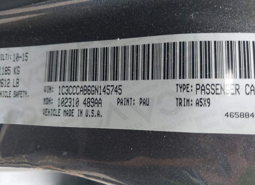 Photo 9 of 2016 Chrysler 200 LIMITED (VIN 1C3CCCAB6GN145745)