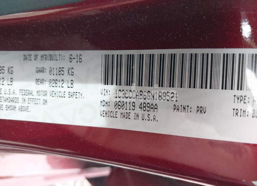 Photo 9 of 2016 Chrysler 200 LIMITED PLATINUM (VIN 1C3CCCAB6GN189521)