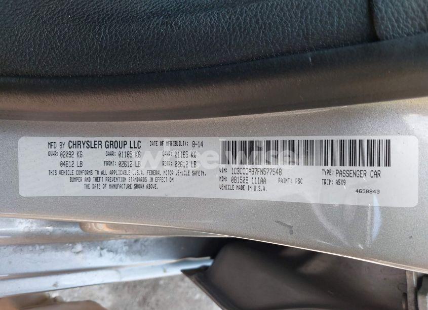 Photo 9 of 2015 Chrysler 200 LIMITED (VIN 1C3CCCAB7FN577548)