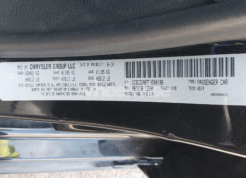 Photo 9 of 2015 Chrysler 200 LIMITED (VIN 1C3CCCAB7FN580188)