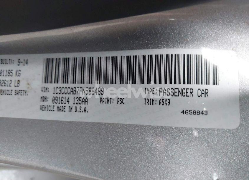 Photo 9 of 2015 Chrysler 200 LIMITED (VIN 1C3CCCAB7FN586489)