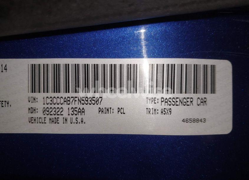 Photo 9 of 2015 Chrysler 200 LIMITED (VIN 1C3CCCAB7FN593507)