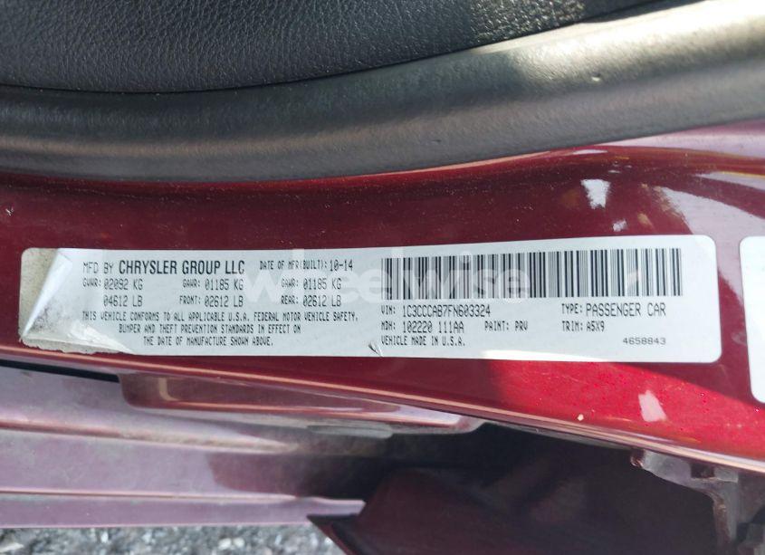 Photo 9 of 2015 Chrysler 200 LIMITED (VIN 1C3CCCAB7FN603324)