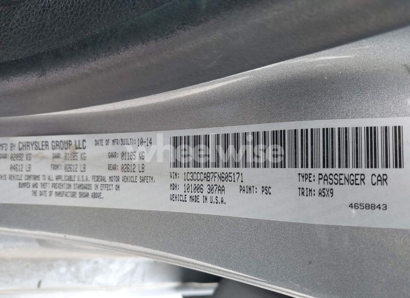 Photo 9 of 2015 Chrysler 200 LIMITED (VIN 1C3CCCAB7FN605171)