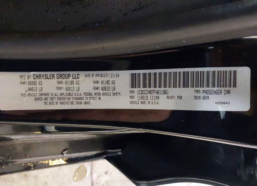 Photo 9 of 2015 Chrysler 200 LIMITED (VIN 1C3CCCAB7FN611861)