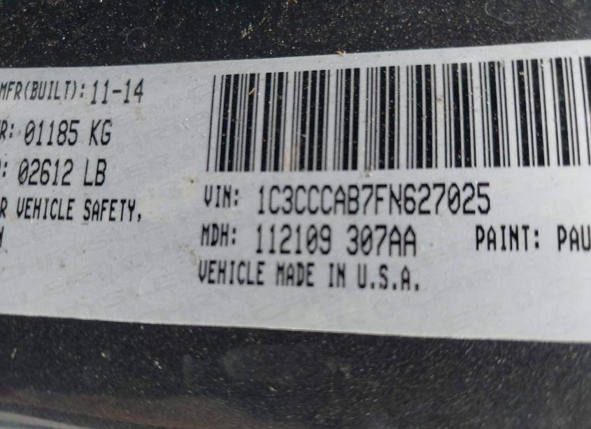 Photo 9 of 2015 Chrysler 200 LIMITED (VIN 1C3CCCAB7FN627025)