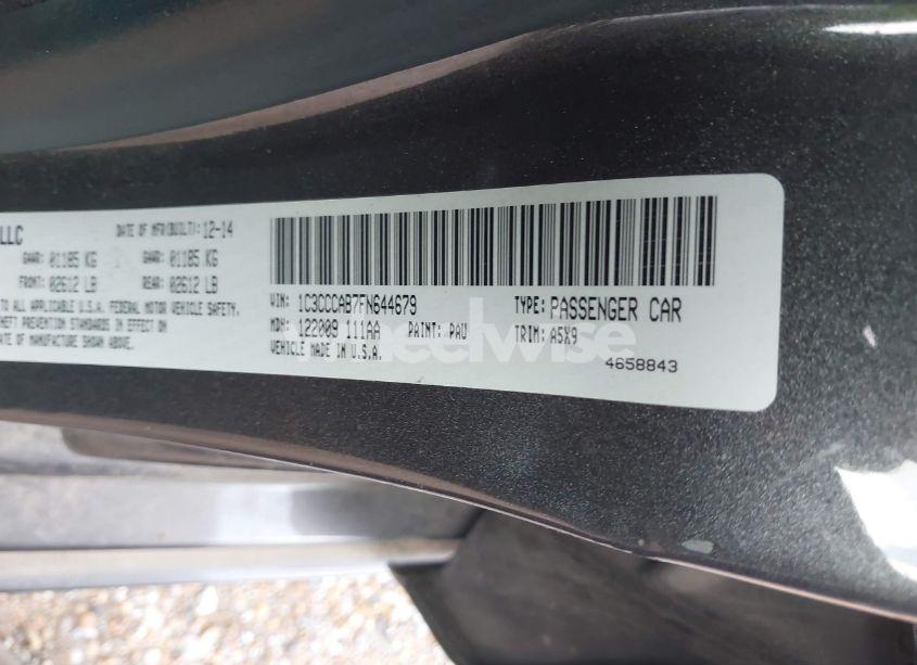 Photo 9 of 2015 Chrysler 200 LIMITED (VIN 1C3CCCAB7FN644679)