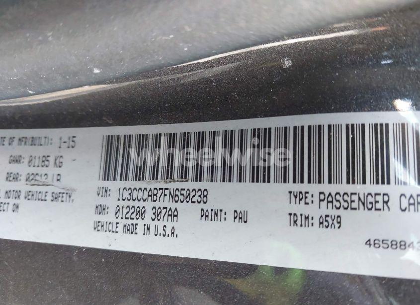 Photo 9 of 2015 Chrysler 200 LIMITED (VIN 1C3CCCAB7FN650238)